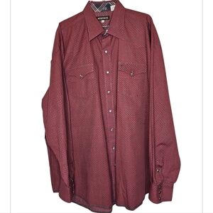 3 For $25 Stetson Men's Micro Geometric Print Snap Front Western Shirt Size 2XL